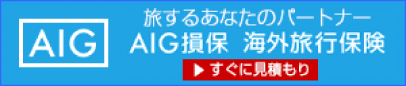 旅するあなたのパートナー AIG損保海外旅行保険 すぐに見積もり